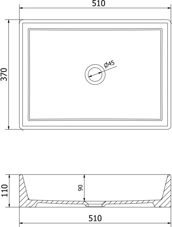 Mexen Goya bladmontage wastafel 51 x 37 cm, wit - 22185000