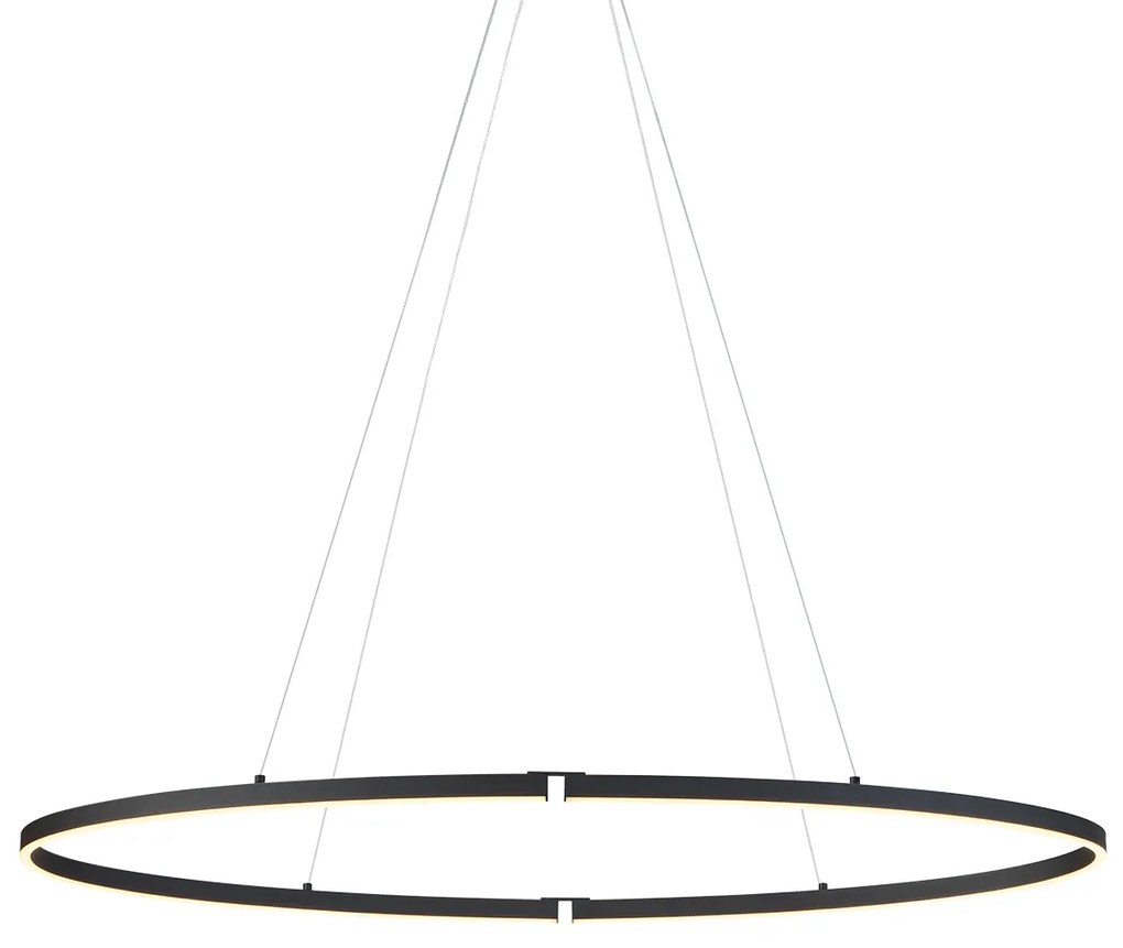 Design hanglamp zwart ovaal 120cm incl. LED 3-staps dimbaar - Ovallo