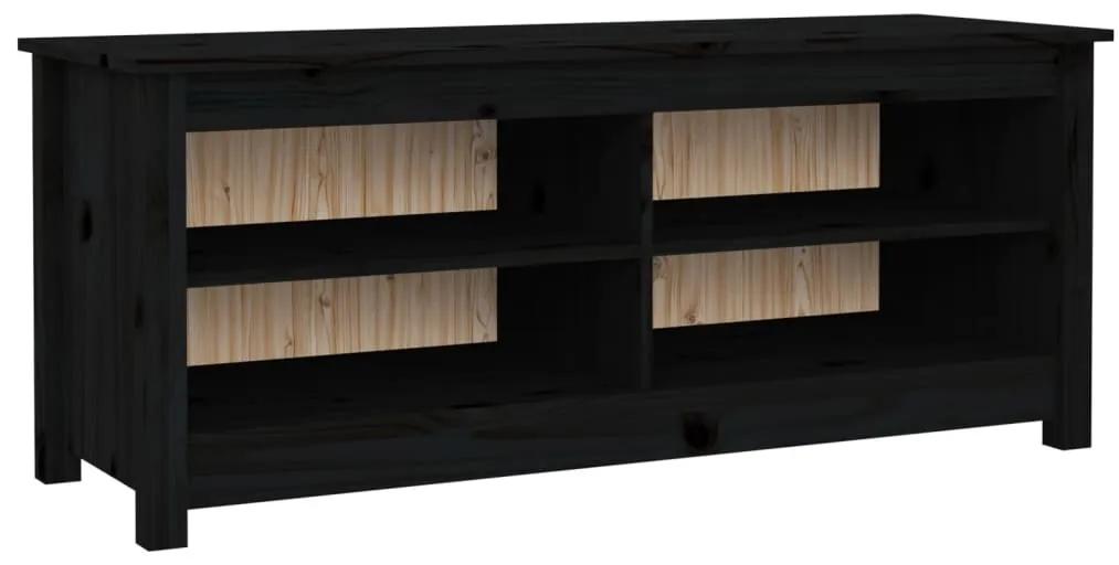 vidaXL Schoenenbank 110x38x45,5 cm massief grenenhout zwart