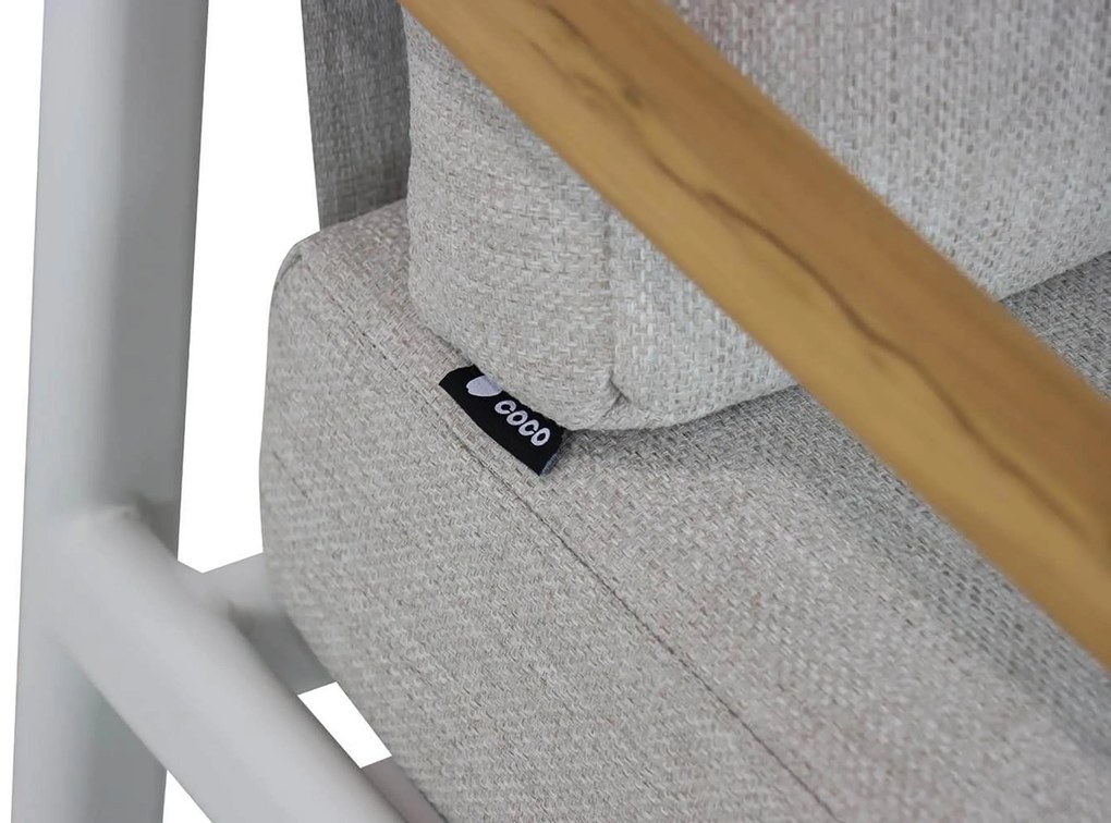 Stoel en Bank Loungeset 5 personen Aluminium/rope Wit  Coco Avellino
