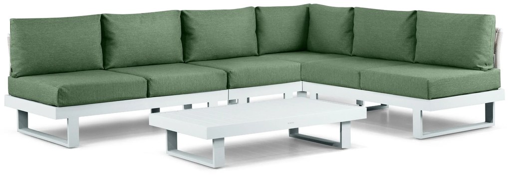 Hoek loungeset 6 personen Aluminium Wit  Lifestyle Garden Furniture Lorenzo