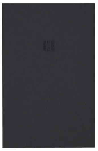 ZEZA Grade Douchevloer - 100x90cm - antislip - antibacterieel - mineraalmarmer - rechthoek - mat zwart 400000000000019832
