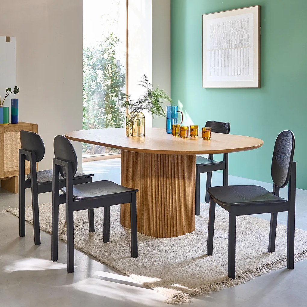 Set van 2 stoelen in essenhout , Tribal