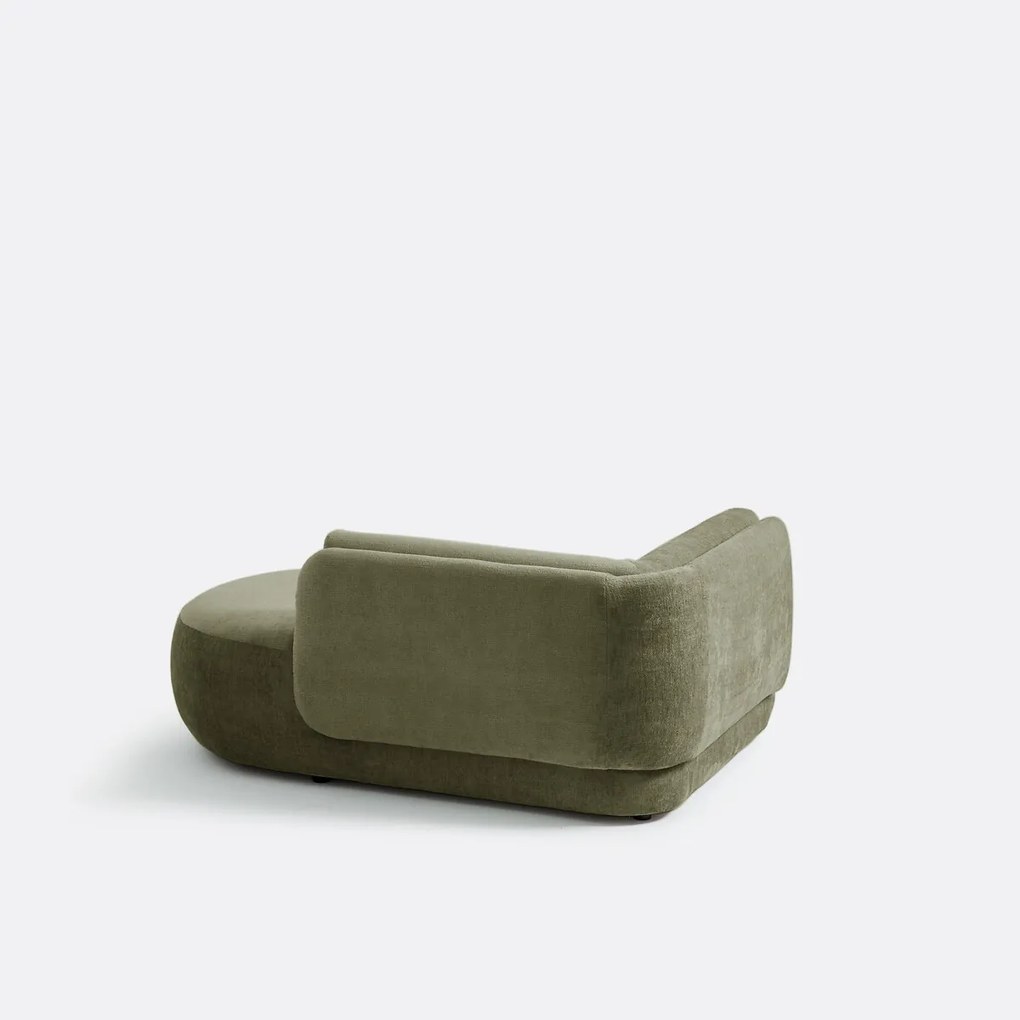 Longchair, rechts, dik fluweel, Méridiano