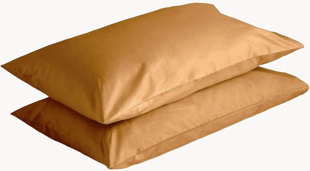 Katoenen perkal kussenslopen Caramel, 2-delig