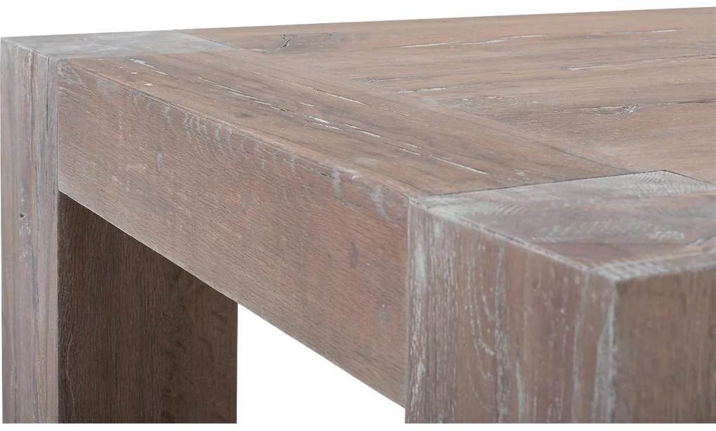 Goossens Salontafel Houston rechthoekig, hout eiken grijs, stijlvol landelijk, 150 x 40 x 80 cm