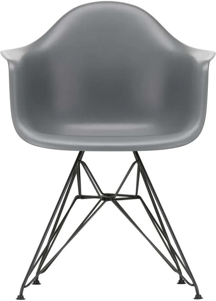 Vitra Eames DAR stoel zwart gepoedercoat onderstel Graniet grijs