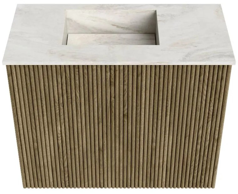Mondiaz Joya DLux 50cm toiletmeubel dusk met wastafel faye links 1 kraangat ostra