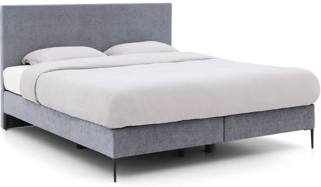 Goossens Boxspring Ease One Incl. Matras, Vlak 140 x 200 cm (=2x 70 x 200 cm) met hoofdbord + 2x matras shapes 1