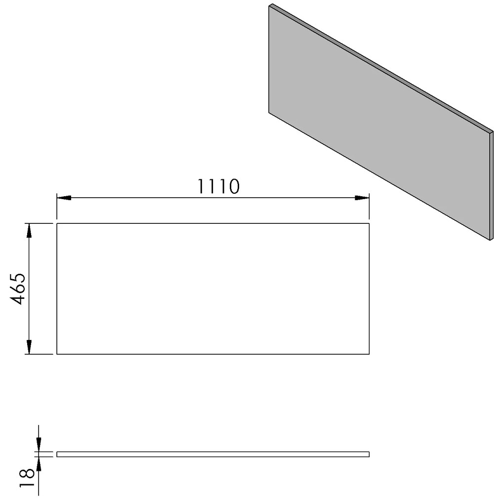 Sapho Cirasa toppaneel 111x46.5cm eiken