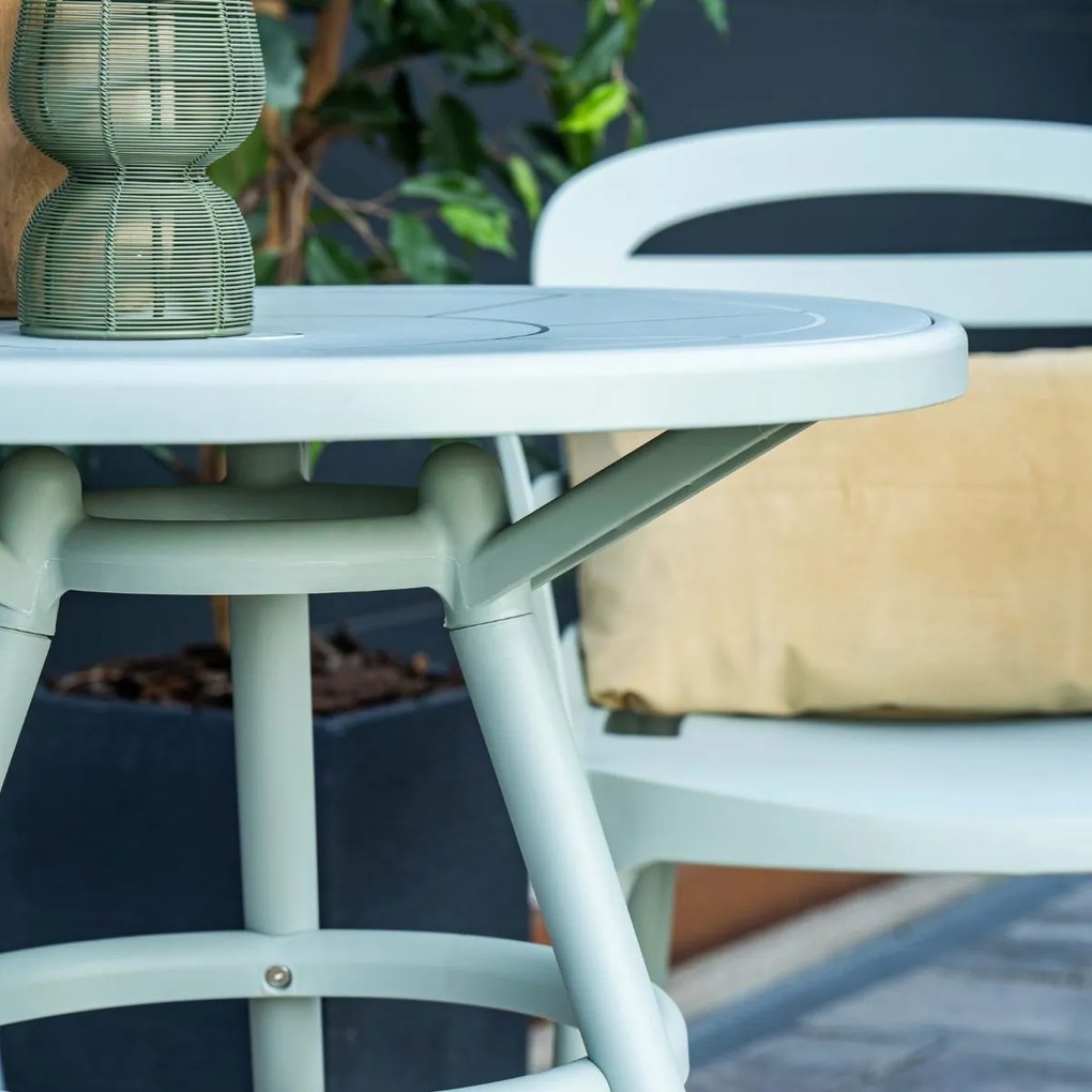 Garden Impressions Mira balkonset 3-delig - Faria tuintafel Ø60 cm - olijf