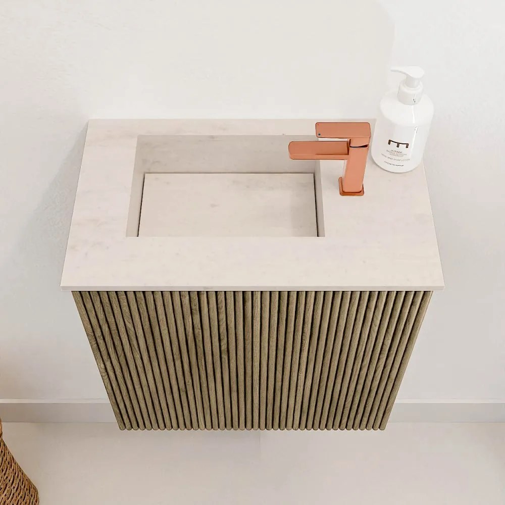 Mondiaz Joya DLux 40cm toiletmeubel dusk met wastafel faye links 1 kraangat meli