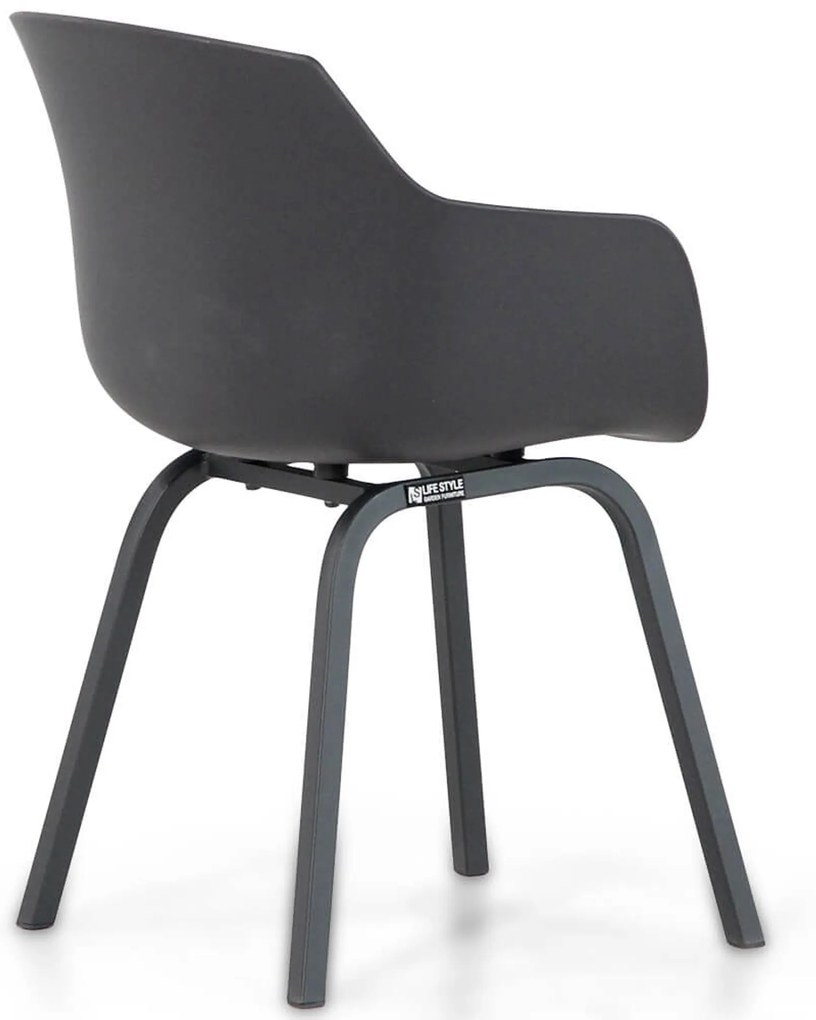 Tuinset 4 personen 90 cm Kunststof Grijs Lifestyle Garden Furniture Salina/Mateo