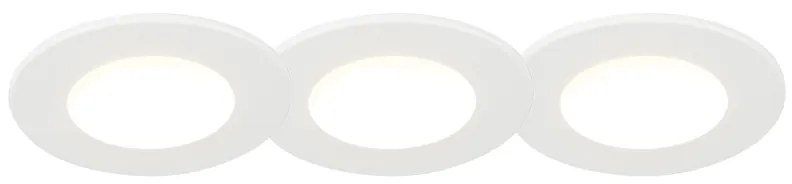 Set van 3 inbouwspots wit incl. LED 3000K 4W IP65 - Blanca