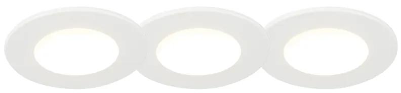 Buitenlamp Set van 3 inbouwspots wit incl. LED 3000K 4W IP65 - Blanca Modern IP65 Buitenverlichting rond Lamp