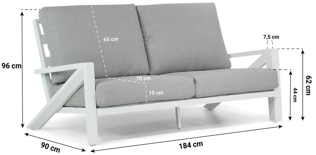 Stoel en Bank Loungeset 4 personen Aluminium Wit  Santika Furniture Santika Cinta