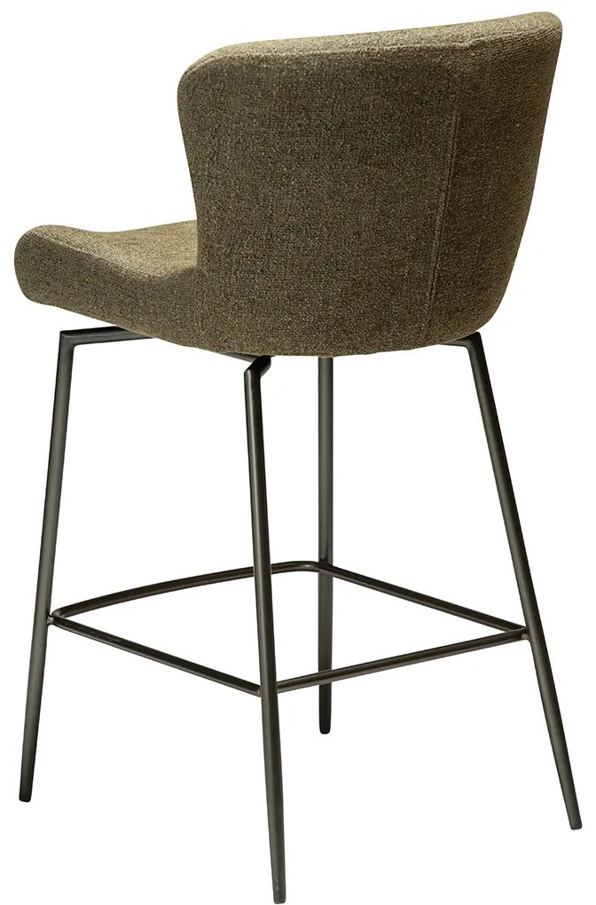 Dan-Form Glam Swivel Draaibare Barstoel Dark Olive Groen Boucle