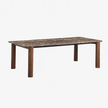 Rectangulaire Eettafel 245x110 Cm Van Mangohout En Oneca Marmer Bruin Marmer Emperador - Sklum