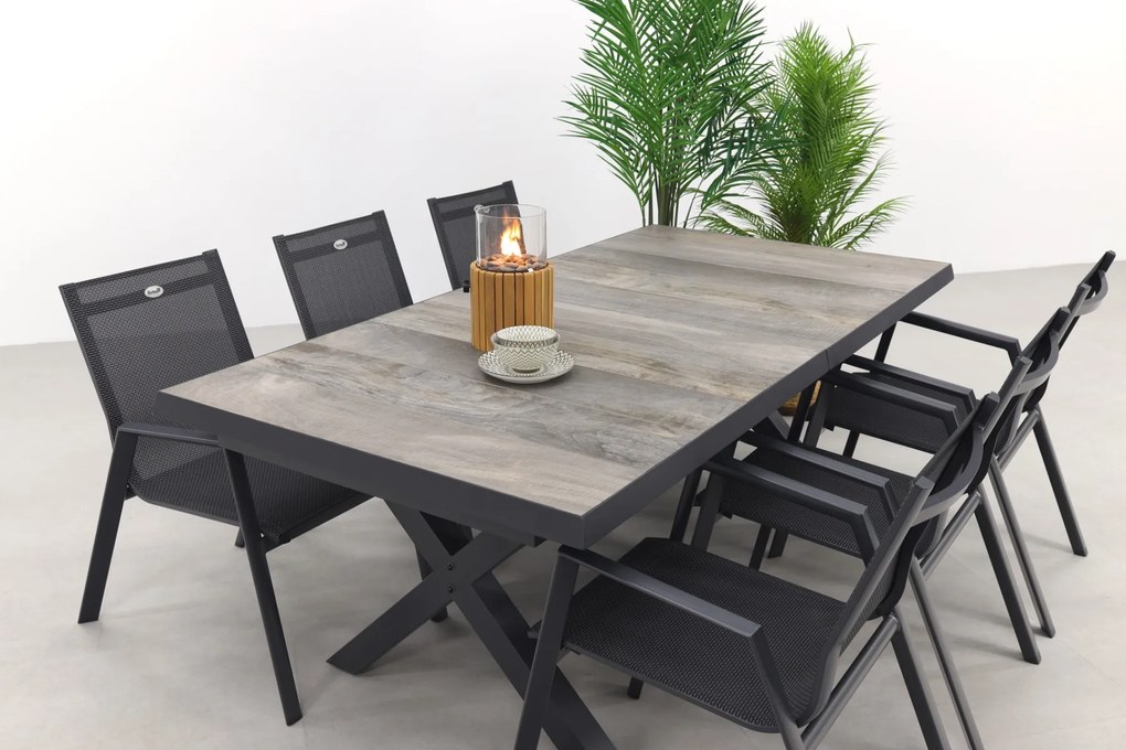 Hartman Napoli/Ottowa 205-265x100 cm. - 7-delige stapelbare tuinset