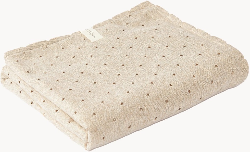 Handgebreide baby deken Biscuit
