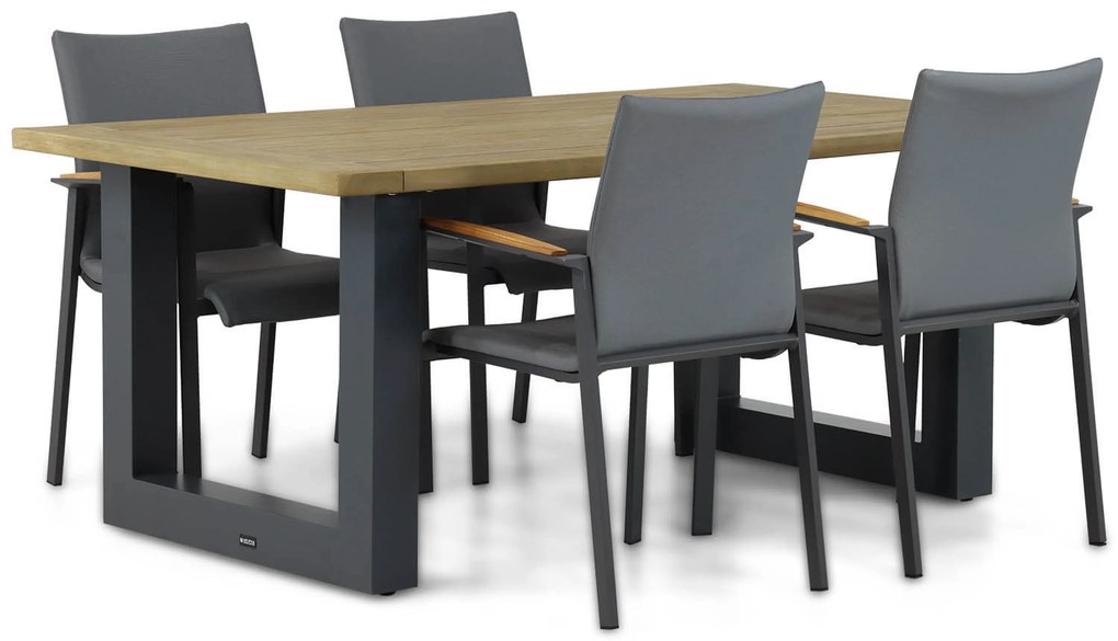 Tuinset 4 personen 180 cm Aluminium/Textileen /Aluminium/textileen Wit Lifestyle Garden Furniture Brandon/Talai