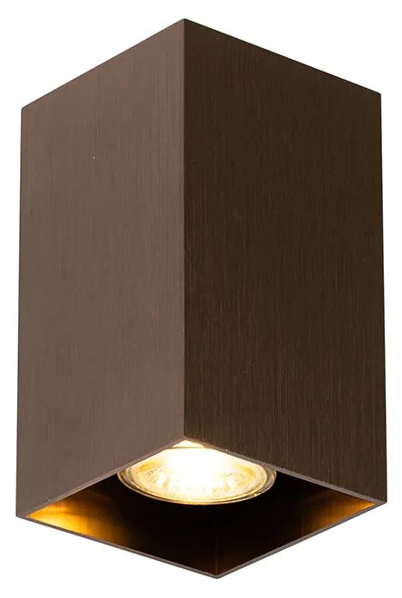 Moderne wandlamp donkerbrons vierkant 2-lichts - Sandy