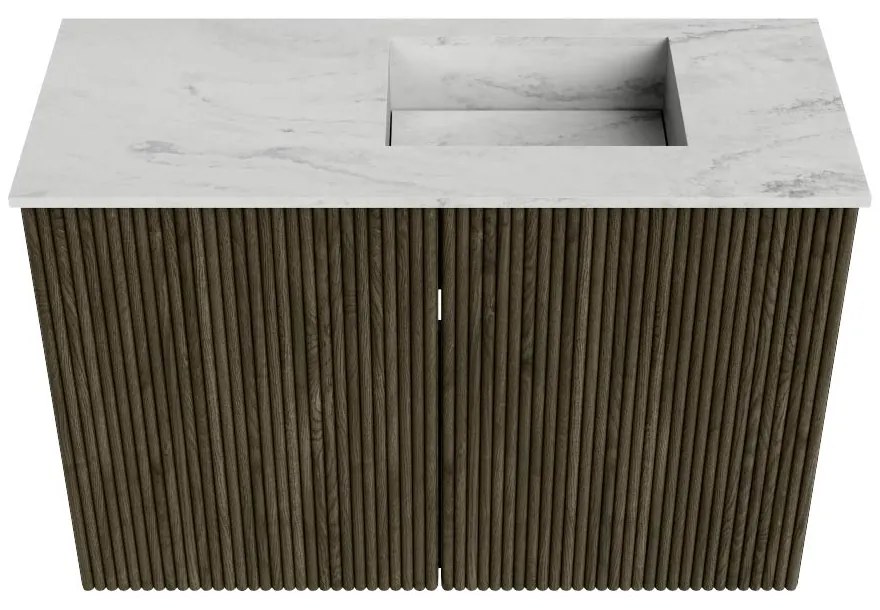 Mondiaz Joya DLux 60cm toiletmeubel shadow met wastafel faye rechts 1 kraangat opalo