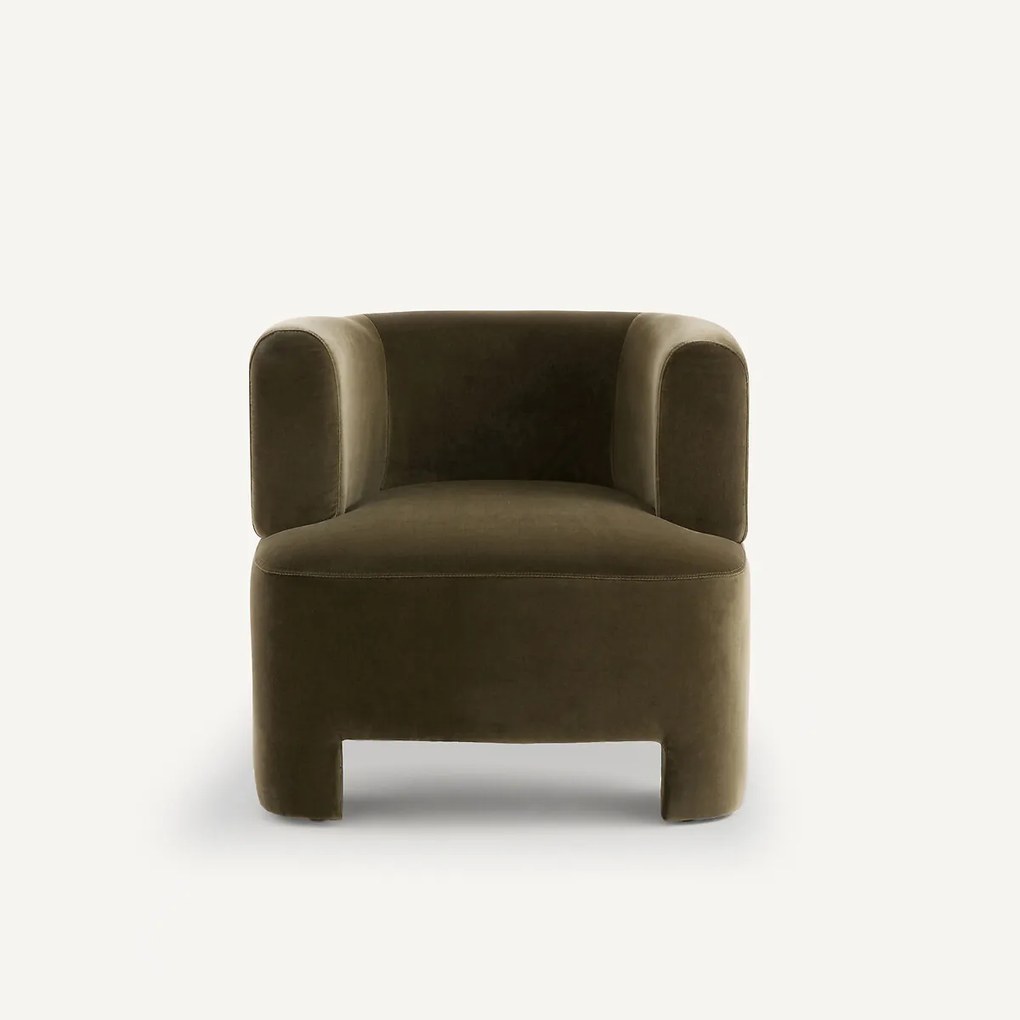 Fauteuil in fluweel, klein model, Darrel