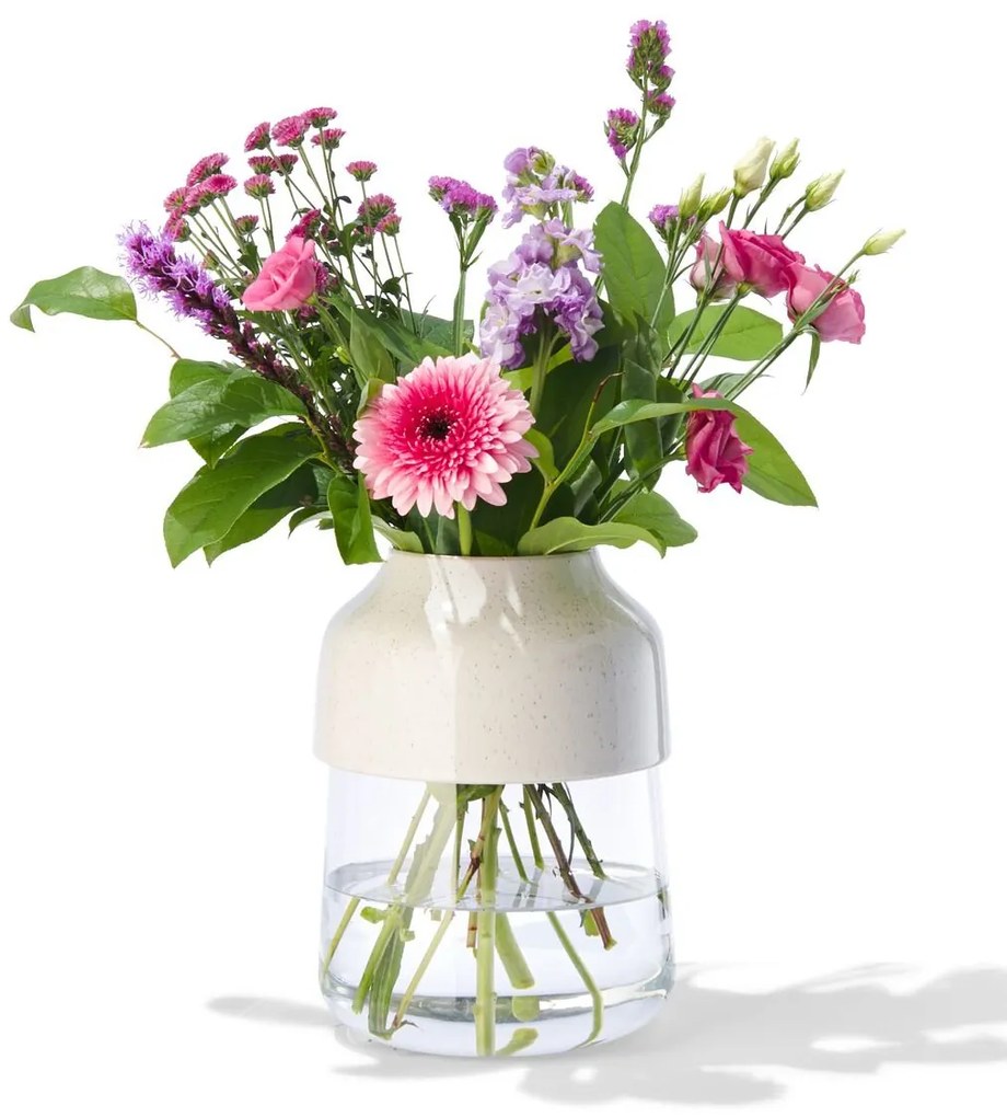 HEMA Vaas Ø18x26 Glas/aardewerk (transparant)