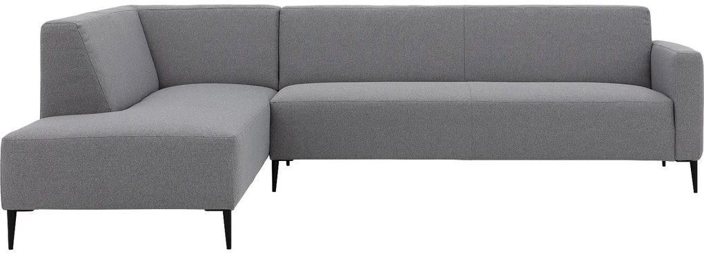 Goossens  Key West grijs, stof, 3-zits, modern design met ligelement links