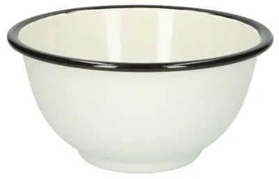 Schaal, emaille, zwart/wit,Ø 13,5 cm