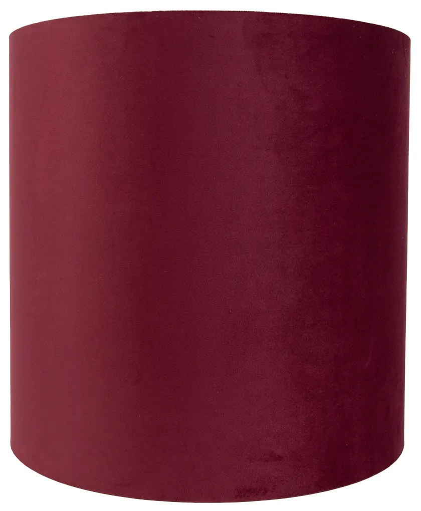Stoffen Velours lampenkap rood 40/40/40 met gouden binnenkant cilinder / rond