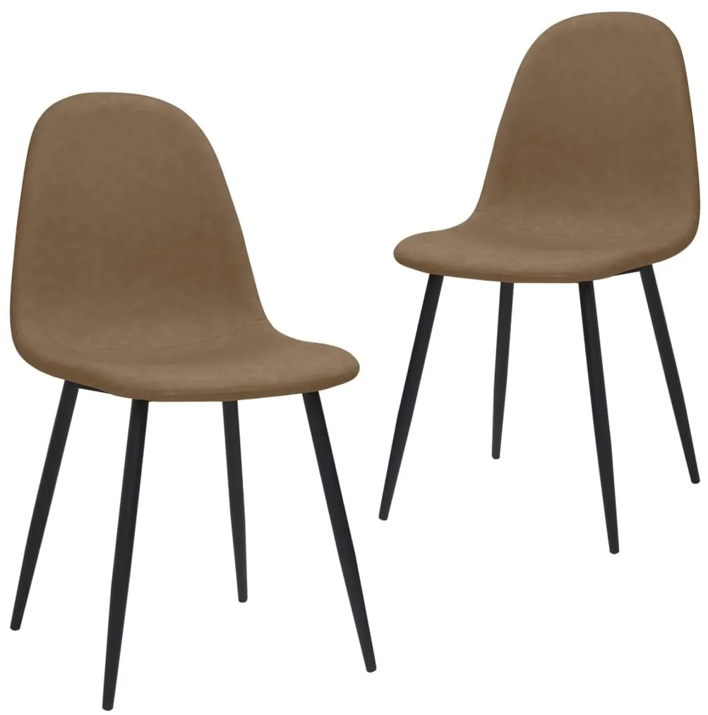 vidaXL Eetkamerstoelen 2 st 45x54,5x87 cm kunstleer donkerbruin