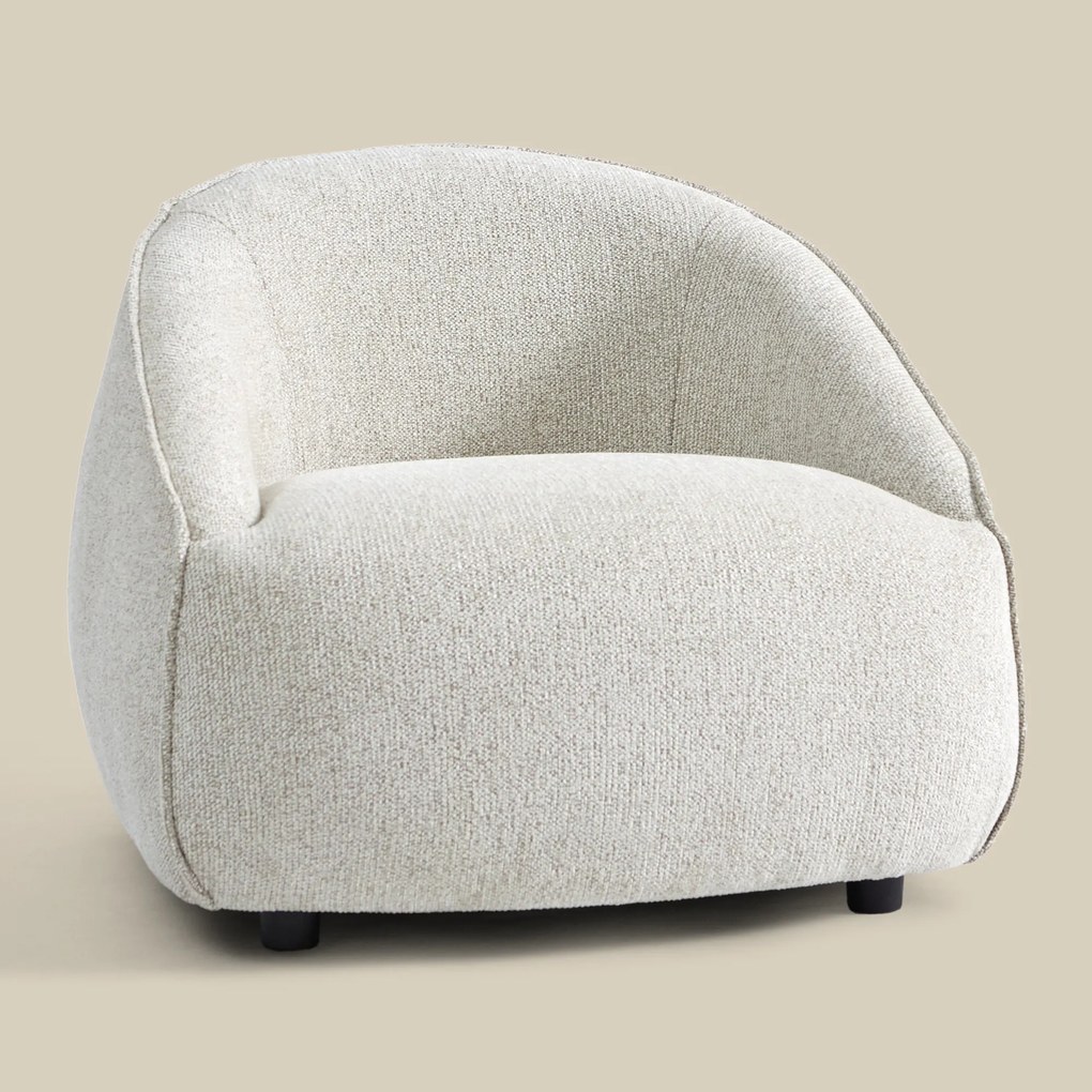 Creme Fauteuil Met Ronde Rugleuning