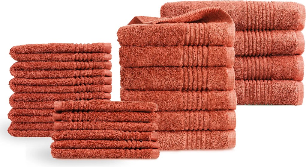 Handdoeken 22 delig set – Supreme Collectie – terracotta