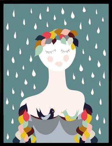 G&C ingelijste artprint »Rainy Lady«, 33x43 cm