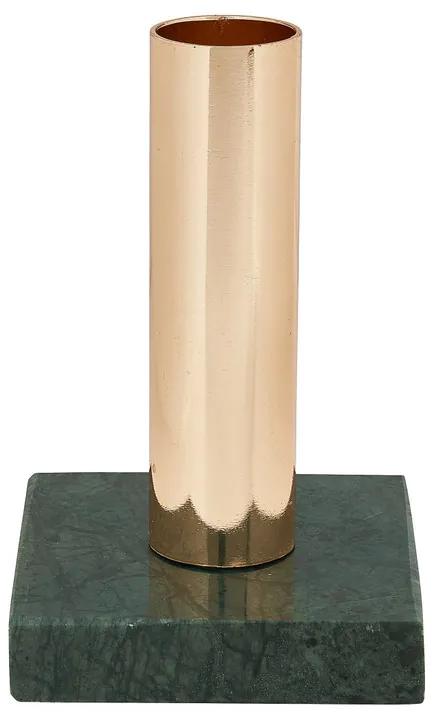 Kaarshouder marmer - groen - 7x7x10.5 cm