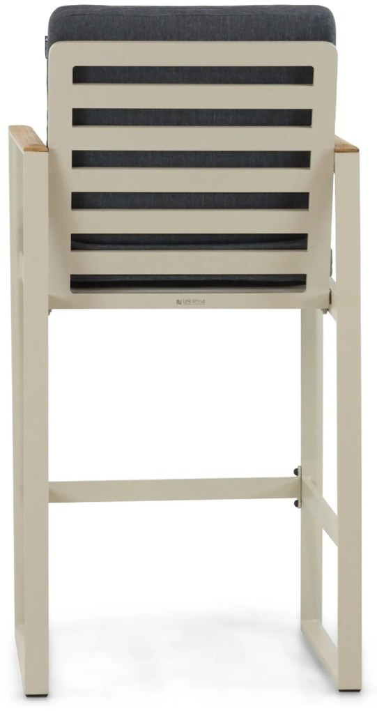 Barstoel Aluminium/Teak Taupe-naturel-bruin Lifestyle Garden Furniture Faro