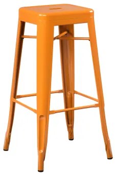Stapelaar Hoge Kruk In Staal Lix Orangje – Saffraan & ↑75 Cm - Sklum
