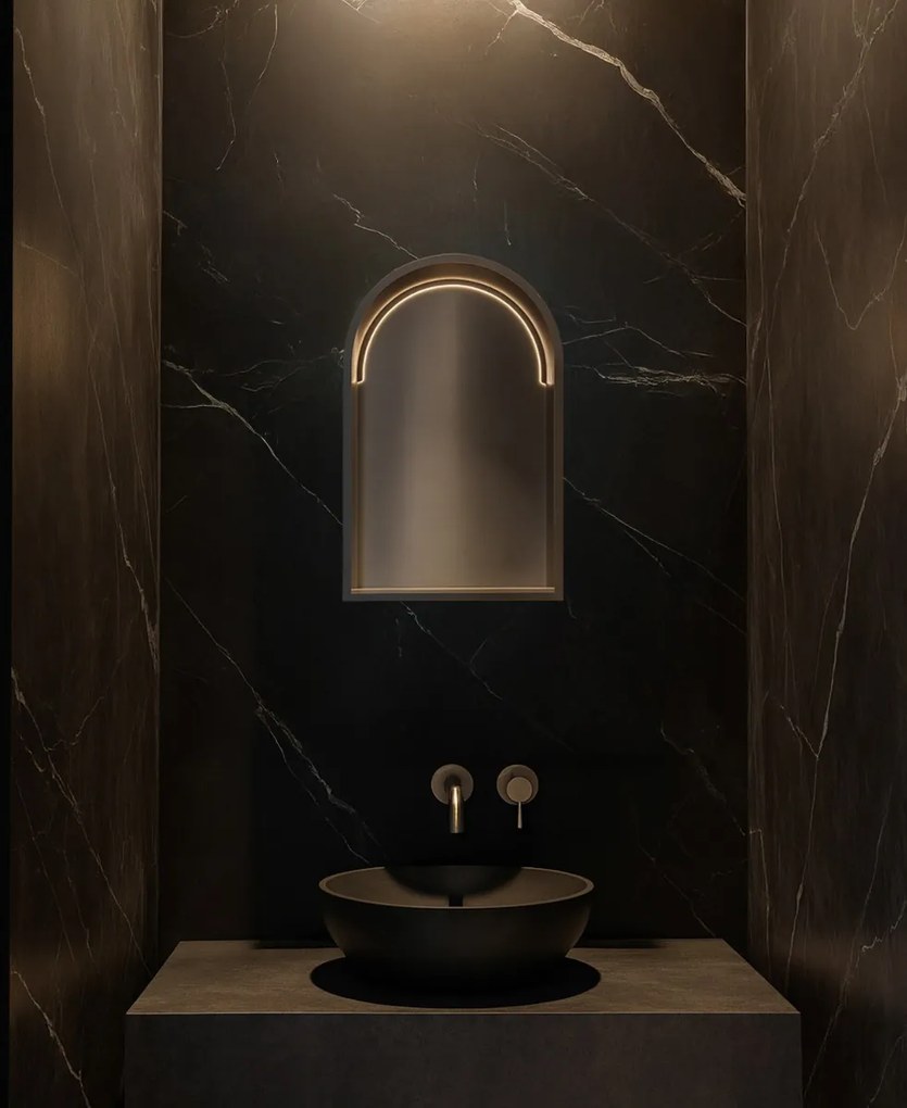 Hotbath &More inbouwnis met verlichting toogmodel 30x45x10cm tuscan bronze