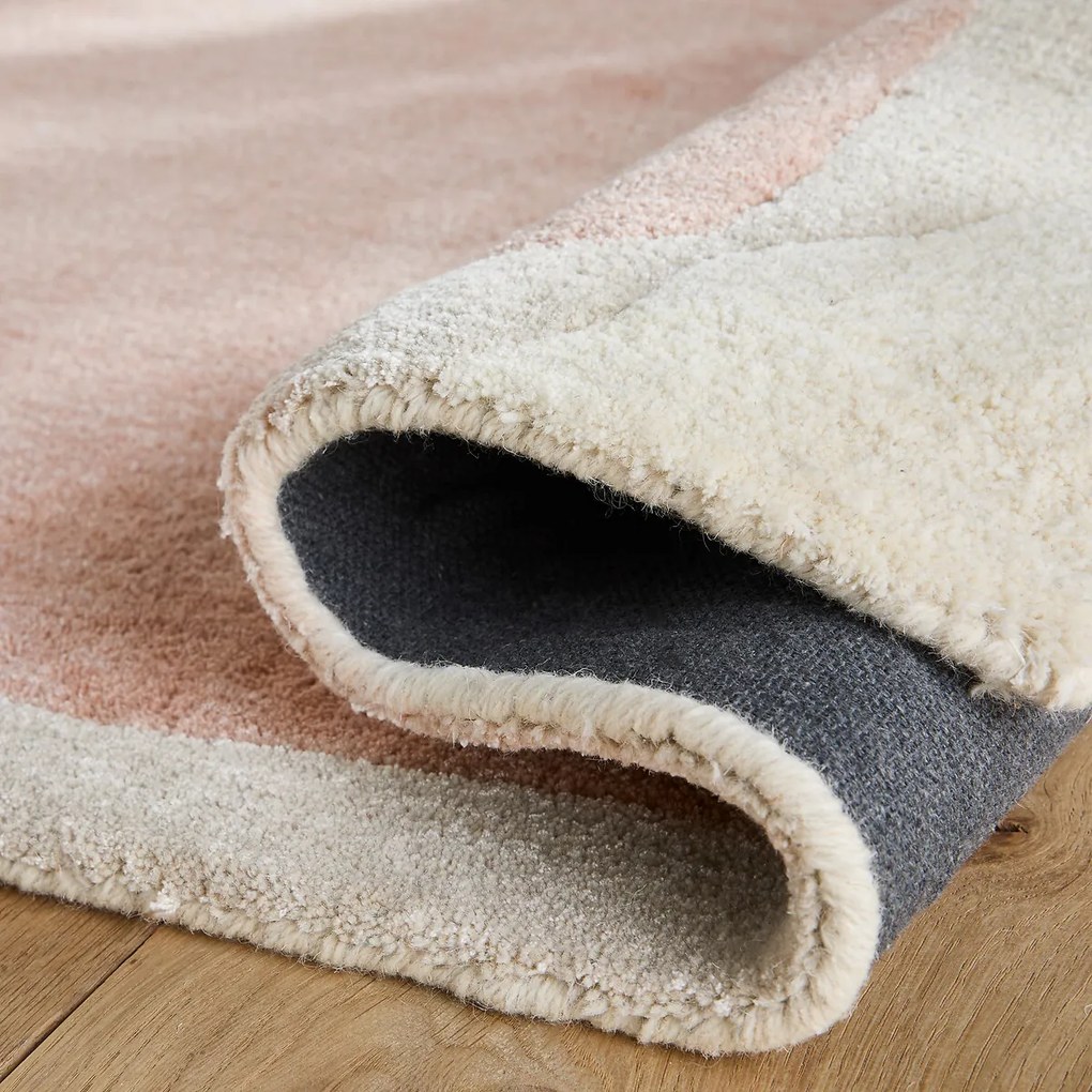 Vloerkleed in lyocell en wol, handgemaakt, Caldera