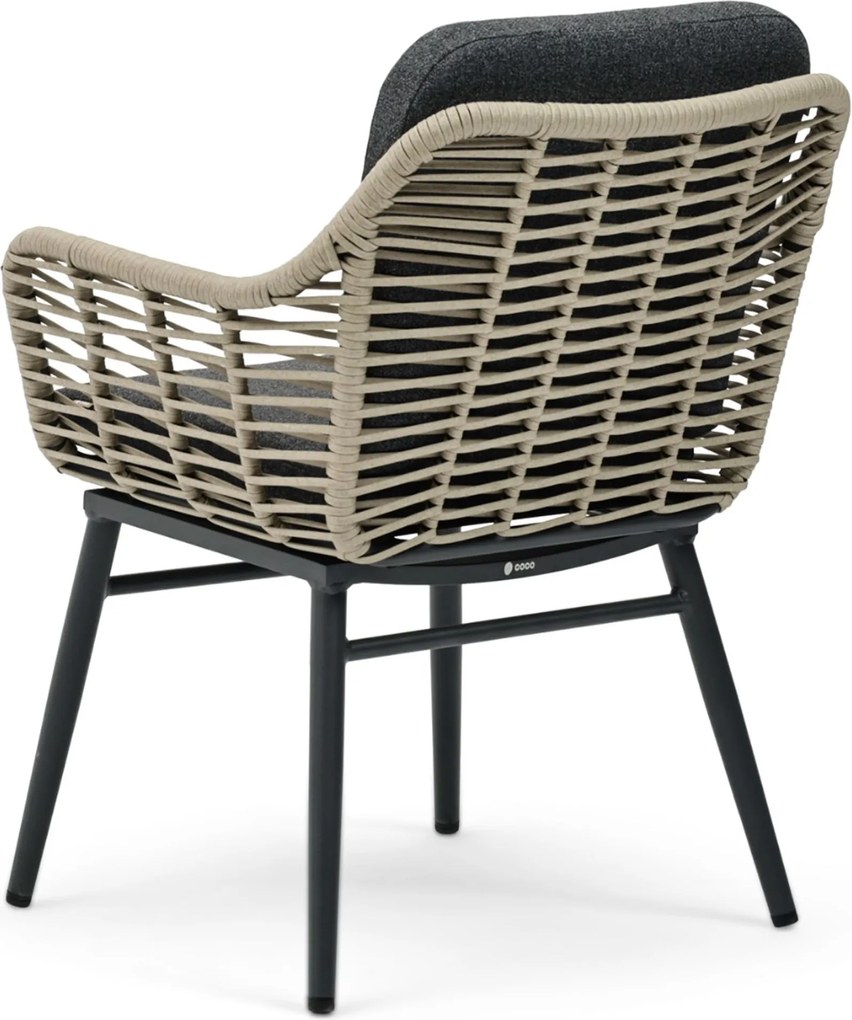 Tuinset Ronde Tuintafel 6 personen 160 cm Rope Grijs Coco Antoni/Rockville