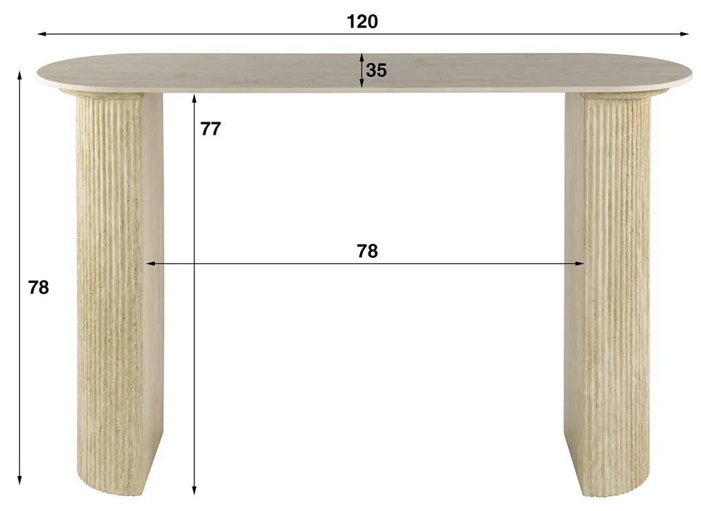 Hal En Kaptafel Met Een Keramiek Blad - 120 X 35cm.