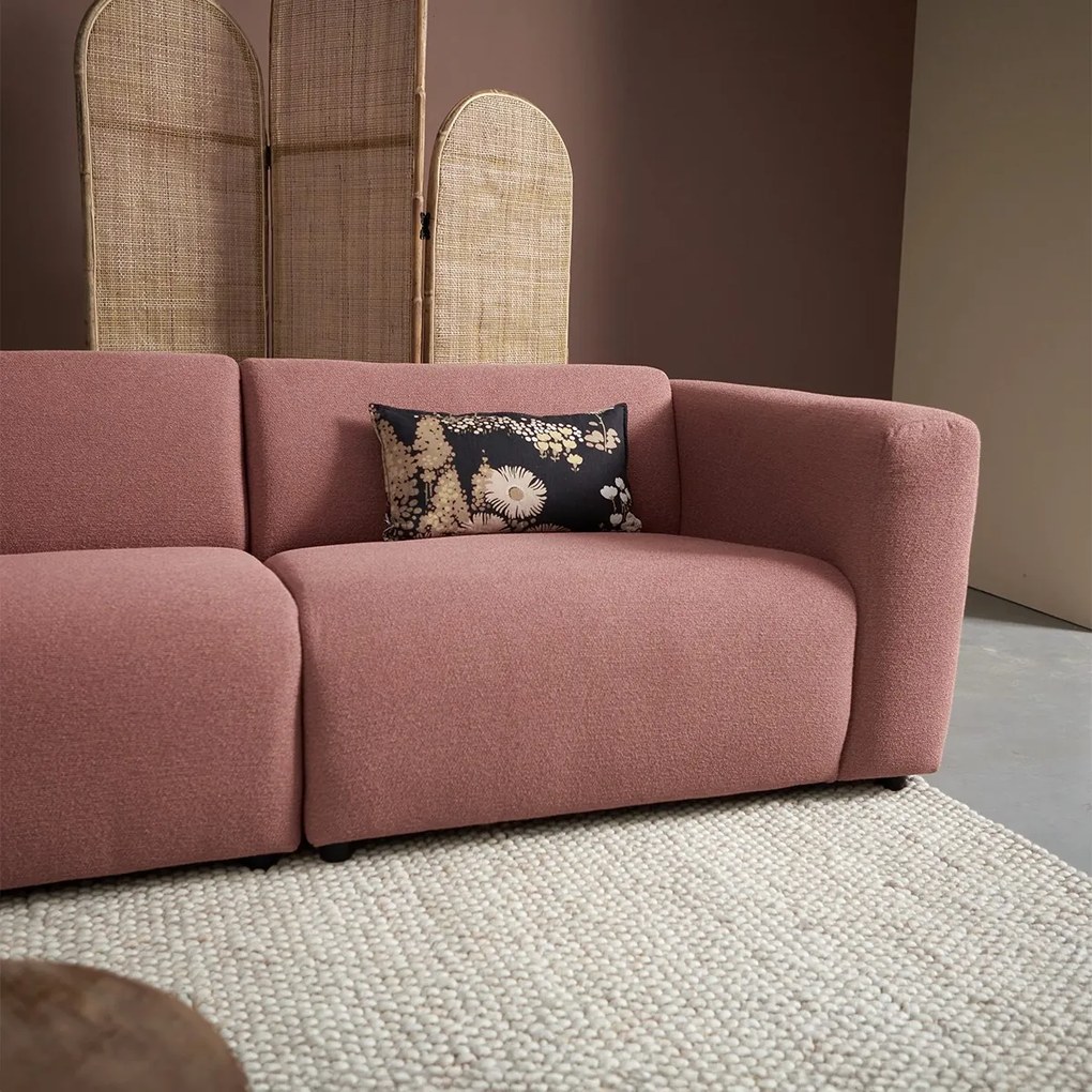 Rechte Bank Met Hocker Links Terracotta Roze