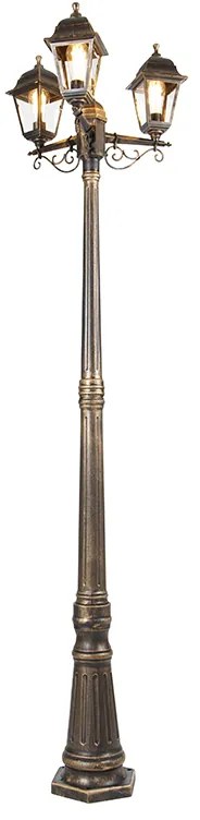 Buitenlamp met dimmer Smart lantaarn antiek goud 3-lichts IP44 incl. Wifi ST64 - Capital Klassiek / Antiek E27 IP44 Buitenverlichting