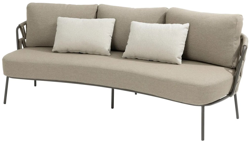 4 Seasons Outdoor Mallorca low dining 3-zits loungebank terre SALE Loungebank bruin weerbestendig