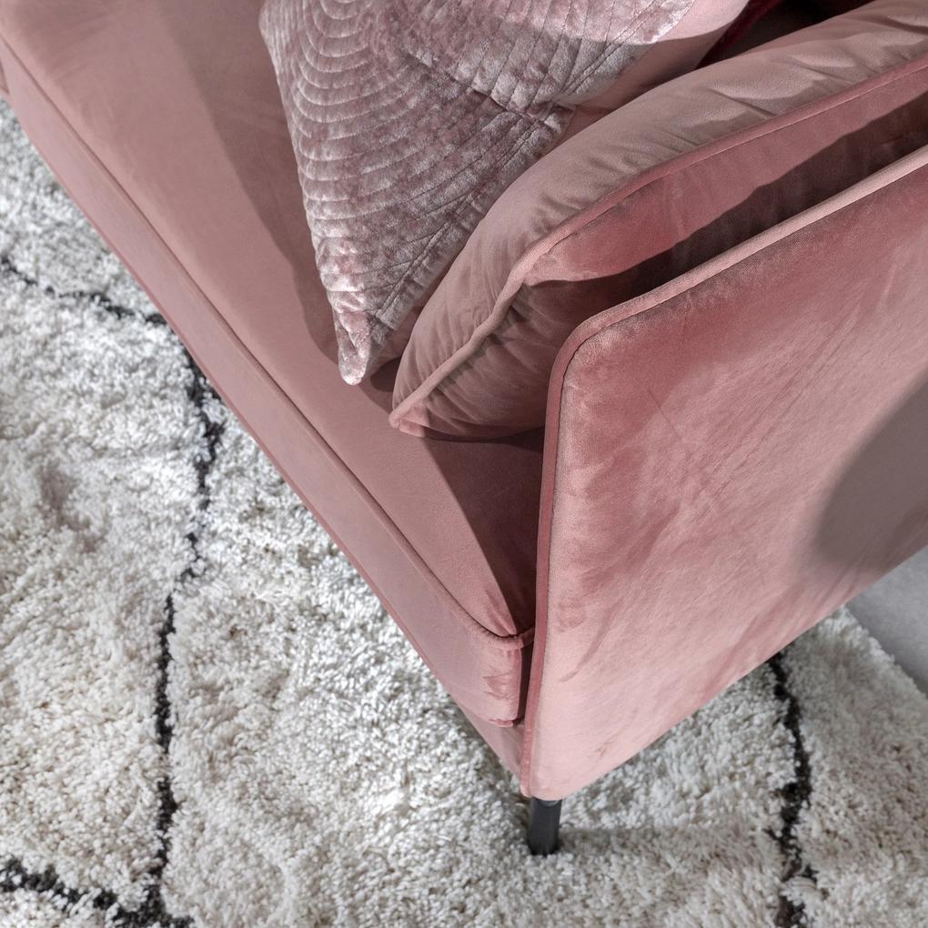 Dimehouse | Bank Peppin 2,5-zits - totaal: breedte 197 cm x diepte 85 cm x hoogte roze zitbanken velvet banken meubels | NADUVI outlet