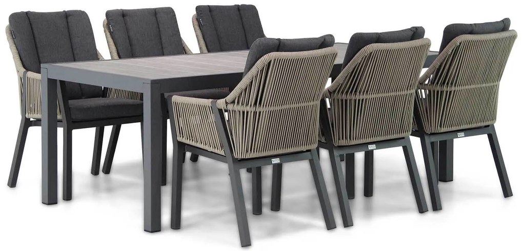 Tuinset 6 personen 220 cm Outdoor textiel Taupe Lifestyle Garden Furniture Verona/Residence