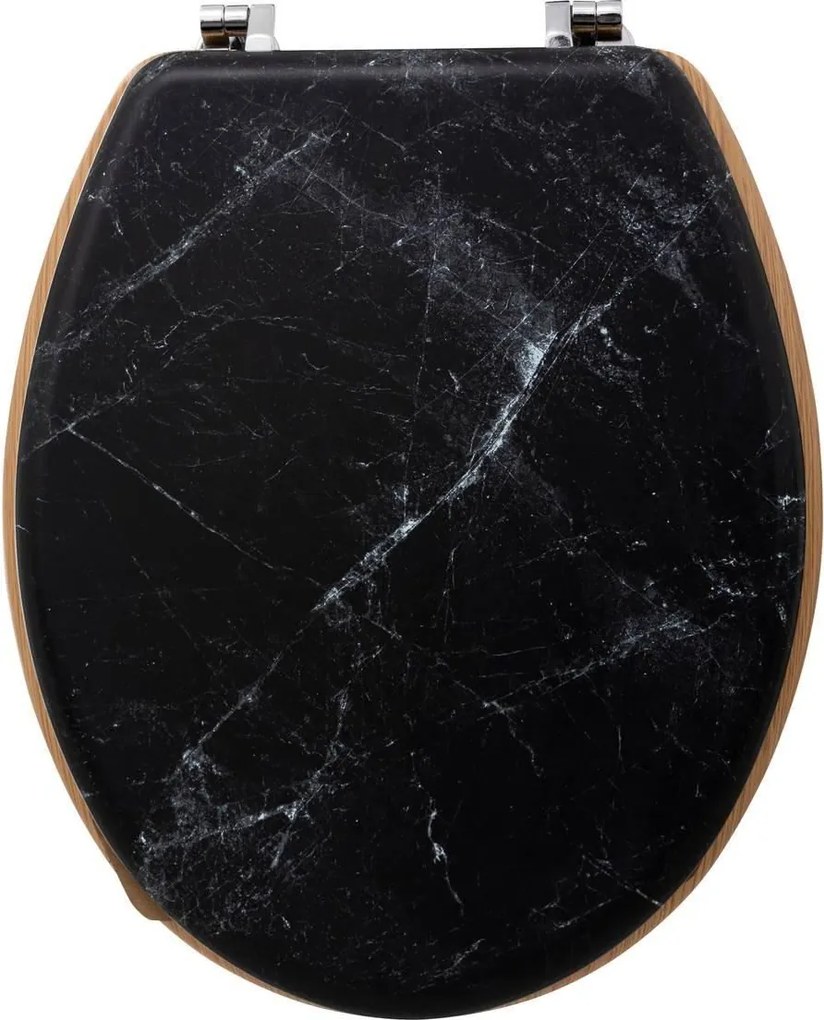 5Five Rome Toiletbril - Zwart Marmer - MDF Hout - Universeel