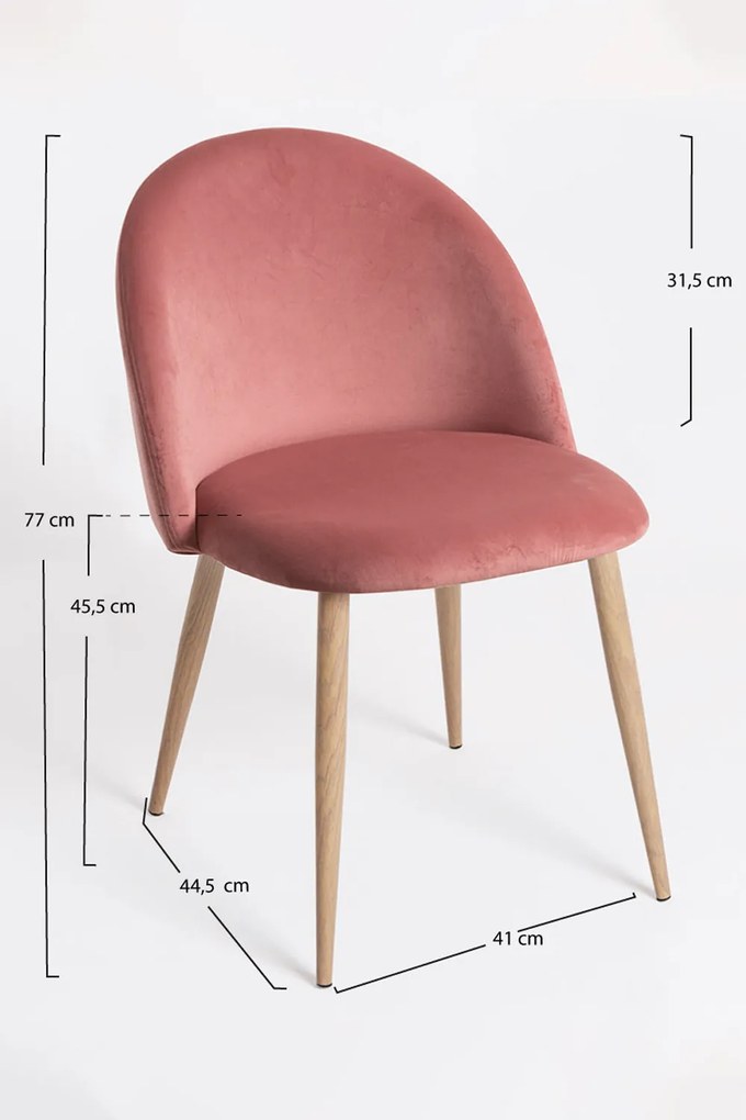 Set 4 Vint Fluwelen Stoelen